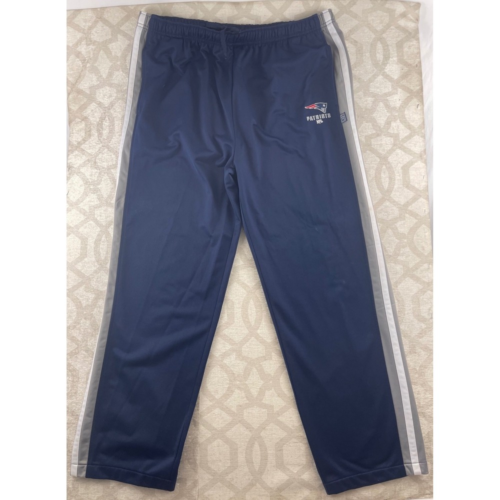 NFL New England Patriots Men XL‎ Navy Blue Track Pants Side Stripe
